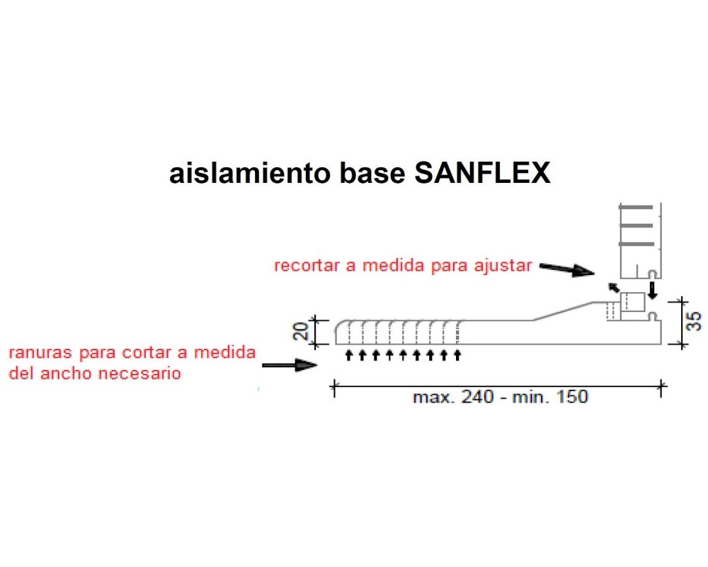 Lámina aislamiento para caja de persiana Cajaislant Sanflex 1000x240x35mm