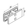 Conector rectangular para doble vidrio satinado Q-railing 144270-22-12