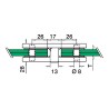 Conector rectangular para doble vidrio satinado Q-railing 144270-22-12