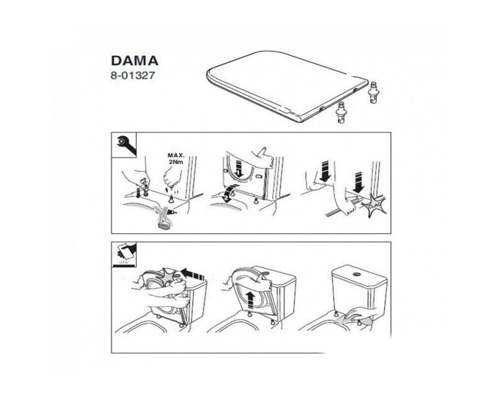 Kit bisagra blanca asiento inodoro Dama Roca AI0005800R