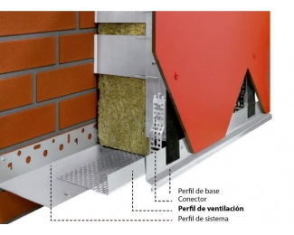 Perfil de ventilación de fachada de aluminio plegado a medida 2000x150mm