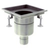 Sumidero sifónico inox 304 EG fijo 250x250mm NBR S/V Ø157 con cestillo