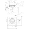 Sumidero sifónico inox 304 EG fijo 250x250mm NBR S/H Ø157 con cestillo