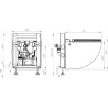 Inodoro suspendido con bastidor y triturador Dual Flush SFA Sanicompact Comfort+