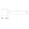 Marco rectangular inox 180x1035x25mm