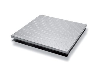 Tapa estanca ciega antideslizante inox peatonal con marco 400x400mm