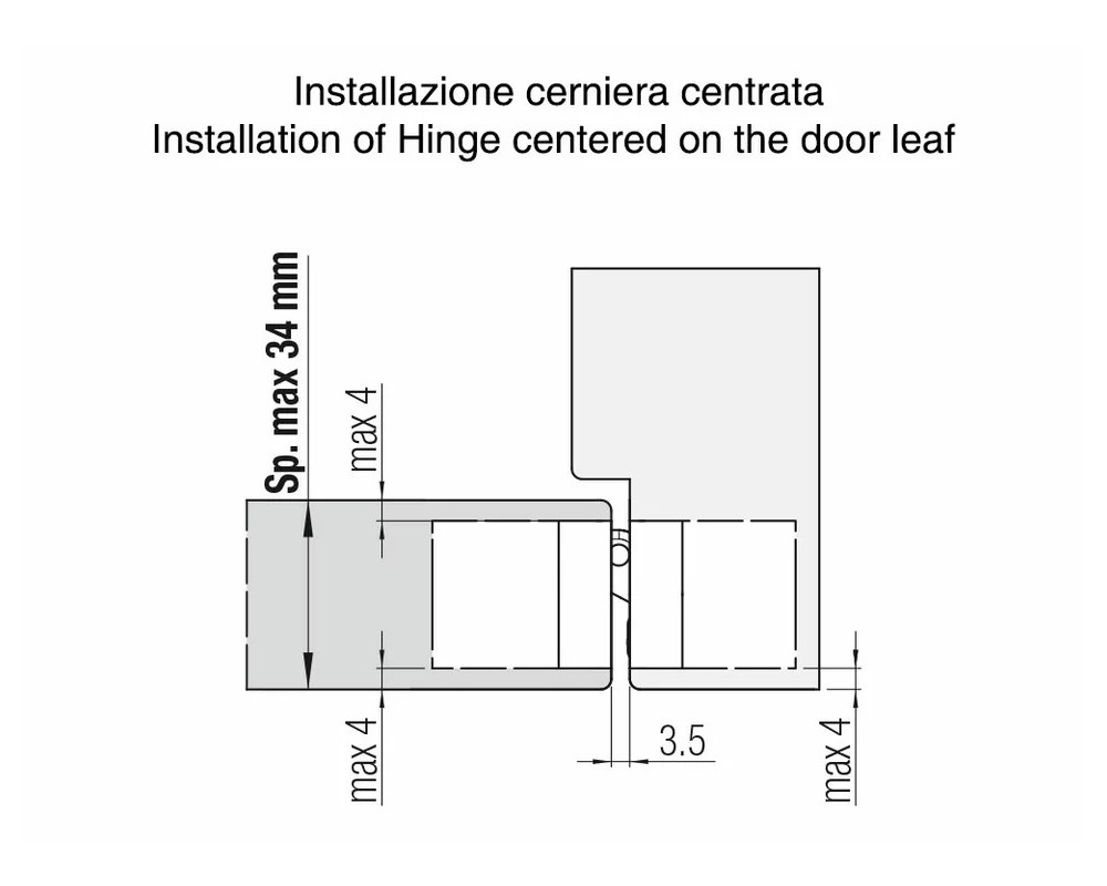 Bisagra oculta para puertas Kubi7 niquel satinado Krona Koblenz K 7000 NS HD