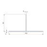 Perfil T aluminio natural fachada ventilada 110/45x2mm longitud 3m