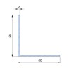 Perfil L escuadra aluminio lacado negro fachada ventilada 50/50x2mm longitud 3,1 m