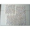 Enmallado de canto rodado Blanco Polar 28x28x1-2 cm