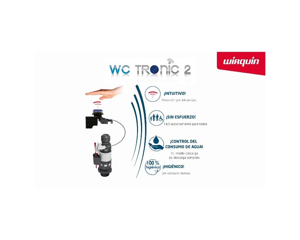 Mecanismo de descarga higiénico sin contacto Wirquin WC Tronic 2