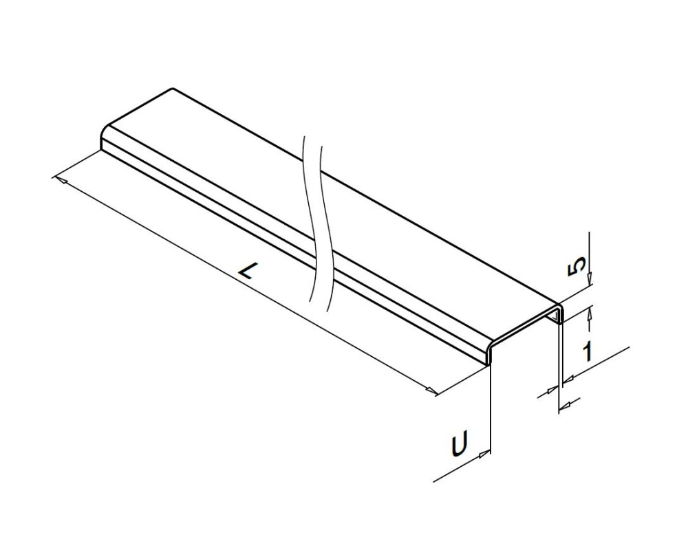 Perfil protector de borde Easy Glass L=2500MM Q-railing 6940