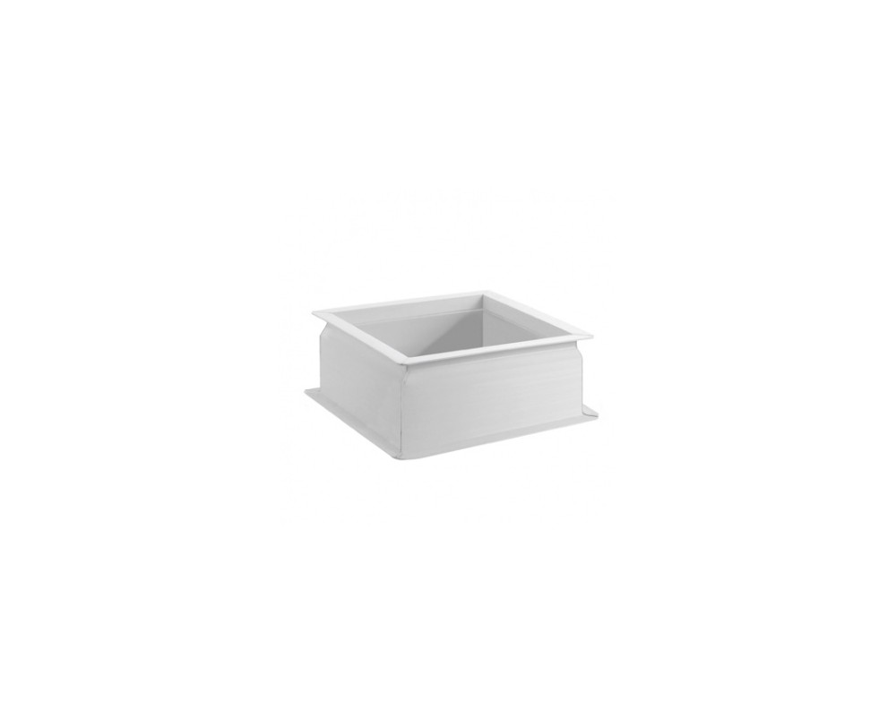 Claraboya cuadrada zócalo recto fija PVC con cúpula monovalva hielo 120x120cm