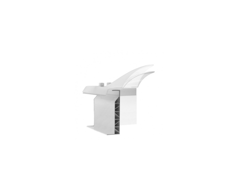 Claraboya cuadrada zócalo recto fija PVC con cúpula monovalva hielo 120x120cm