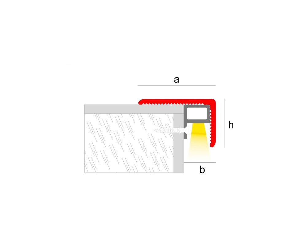 Perfil para remate de peldaños Novopeldaño Astra Stella 25x40X2500MM