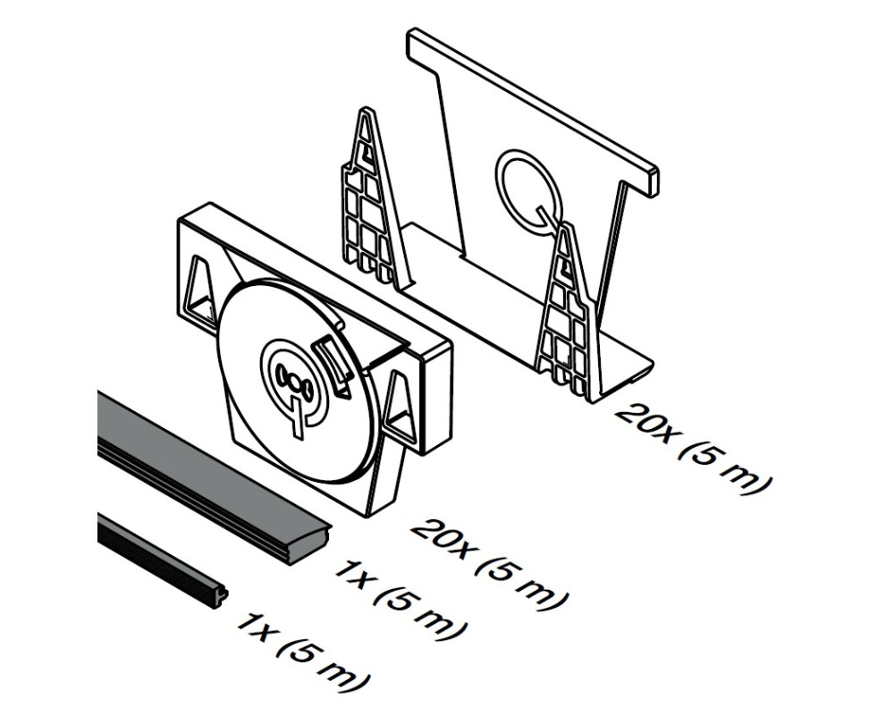 Sistema de fijación de vidrio sin regulación Q-disc Easy Glass Smart 5m Q-railing 8200