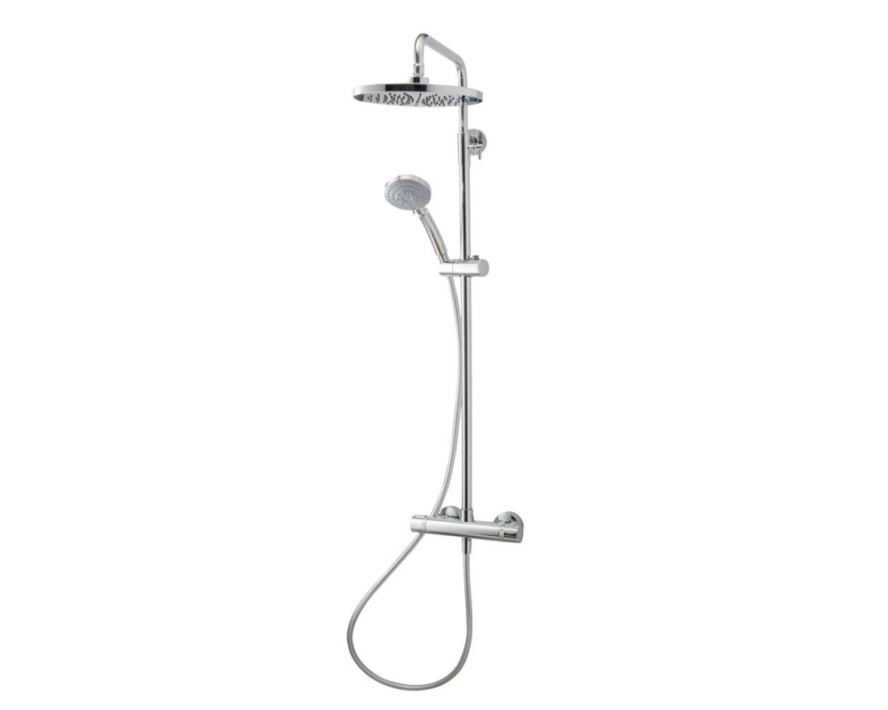 Columna de ducha termostática con rociador de 200mm cromo Galindo 50049300