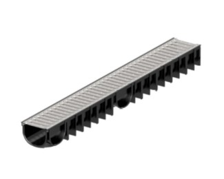 Canal rejilla drenaje inox AISI304 Aco Easyline 100 HDPE L1000mm H90 A15