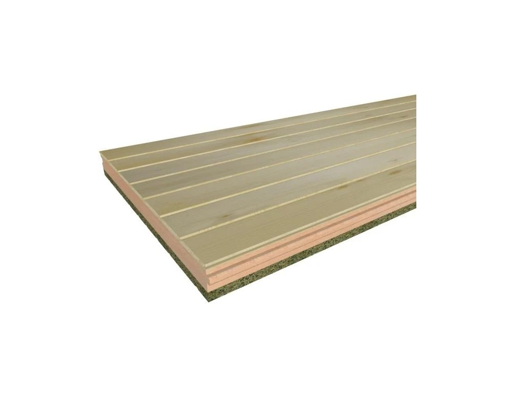 Panel sándwich friso de abeto natural 2.500x600mm Ondutherm H19+A40+FAN10
