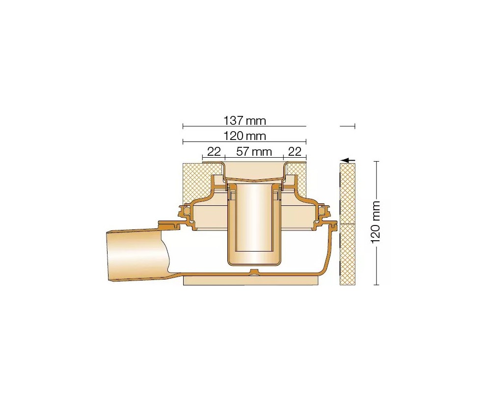 Set completo de desagüe lineal para ducha Schlüter KERDI-LINE-H 50 G2