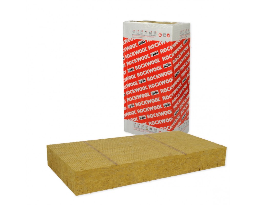 Panel de lana de roca 1200x600x80mm Rockwool Rocksate Duo Plus (paquete 3,60m²)