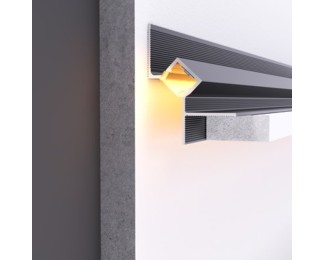 Perfil de aluminio LED para foseado en techo ILLU-A en mampostería y yeso laminado 2 ml