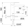 Grifo monomando para lavabo de 110 mm y 5 l/min Ch3 Topfix Rocket