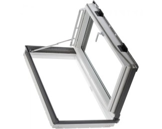 Ventana salida a cubierta Velux GXLB 2070 bisagra derecha vista desde el exterior