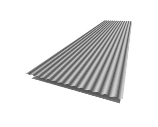 Chapa ondulada 18/76 acero galvanizado 3000x1000mm Silver Metallic RAL 9006