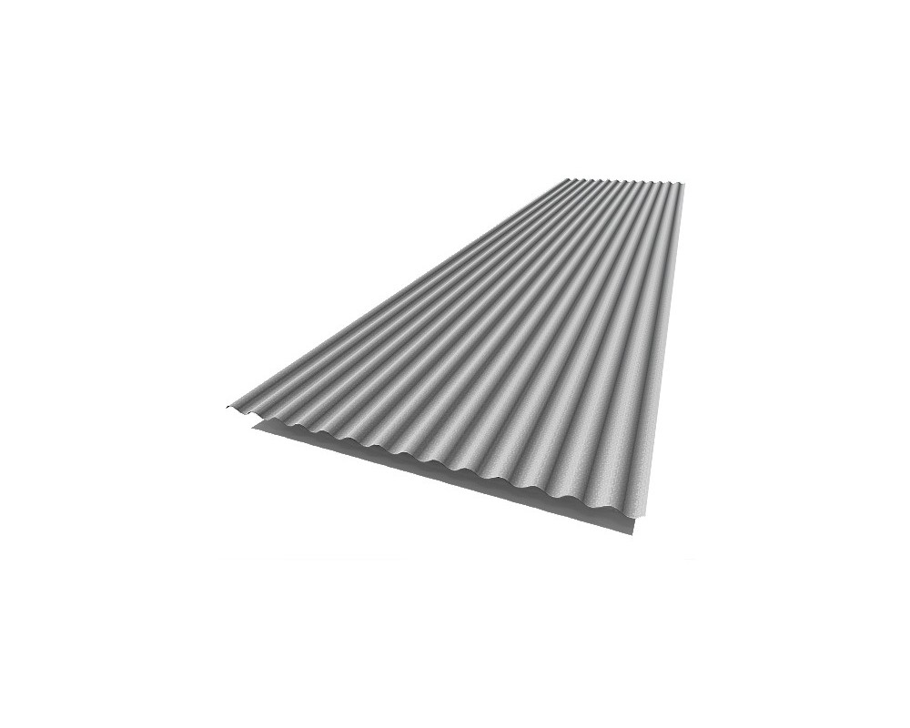 Chapa ondulada 18/76 acero galvanizado 3000x1000mm Silver Metallic RAL 9006