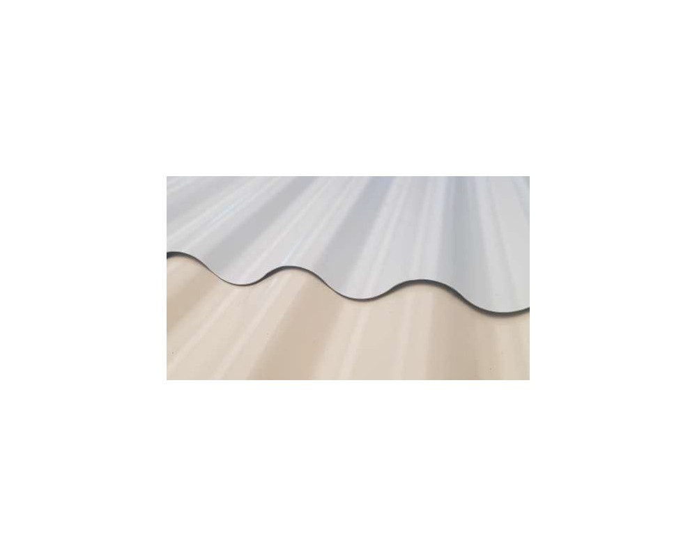 Chapa ondulada 18/76 acero galvanizado 3000x1000mm Silver Metallic RAL 9006