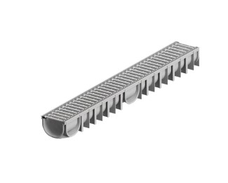 Canal ACO Self Easyline 100 HDPE gris H90 L1000mm con rejilla Slim A15 AISI304