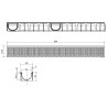 Canal ACO Self Easyline 100 HDPE gris H90 L1000mm con rejilla Slim A15 AISI304
