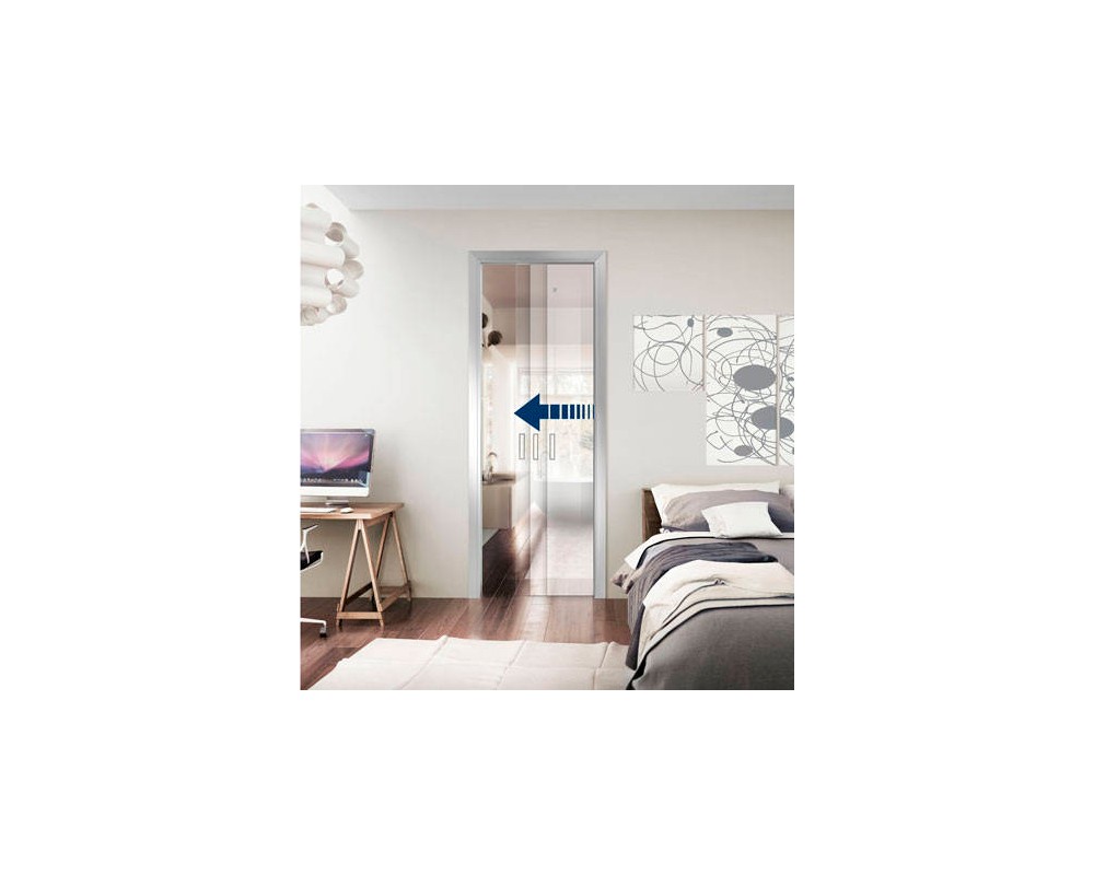 Sistema de ralentización para puertas correderas de cristal 60kg Scrigno Slow Glass 42552