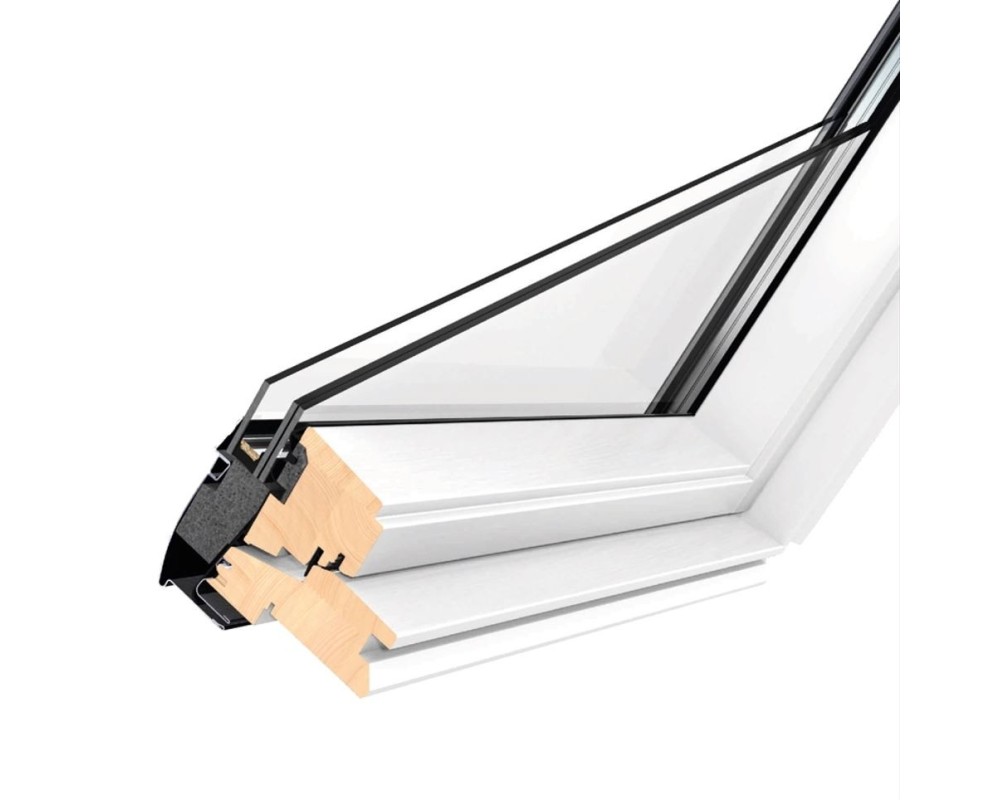 VELUX GGL SK01 madera blanca 114x70cm - Tejado giratoria