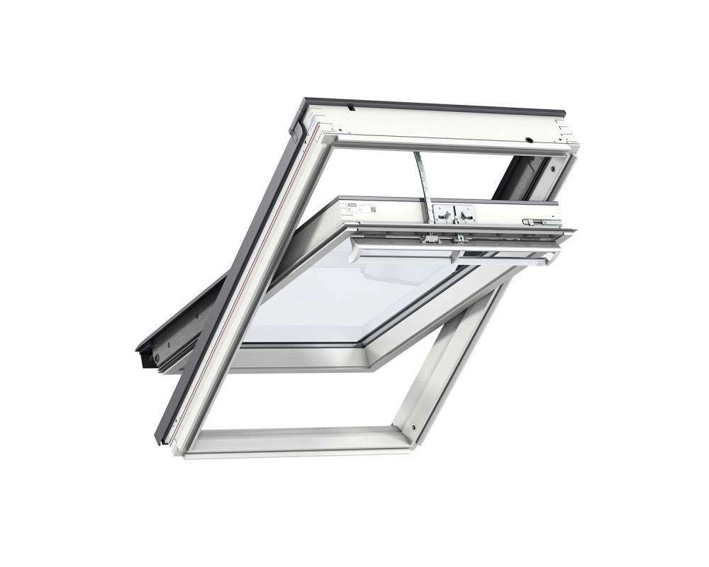VELUX GGL UK08 134x140cm - Ventana giratoria solar blanca