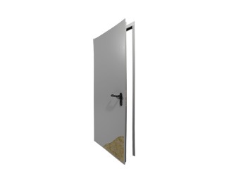 Puerta acústica metálica 47 dB de 1 hoja con aislamiento de lana de roca