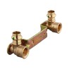 Unidad de montaje bronce Sanpress Viega 2222 con dos codos placa 15 mm x Rp ½