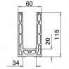 Perfil suelo Easy Glass Smart monaje superior aluminio 2,5m Q-railing 8210