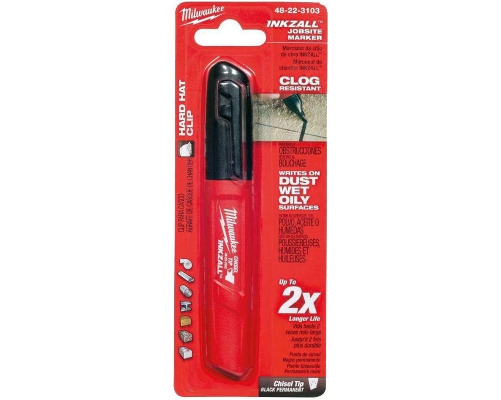 Marcador permanente Milwaukee Inkzall punta cincel 48-22-3103