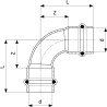 Codo prensado 90º cobre hembra-hembra Profipress G Viega 2616