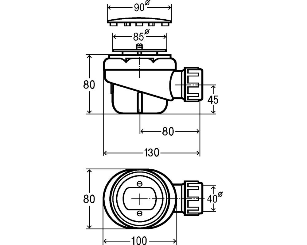 Desagüe ducha Domoplex 85x40 Viega 6929.95