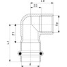 Codo de empalme prensado 90° inoxidable Sanpress Viega 2314.2