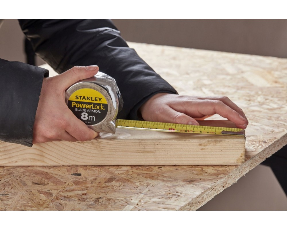 Flexómetro Powerlock 8m x 25mm BladeArmor Stanley 0-33-527