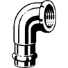 Codo de empalme 90° bronce Sanpress Viega 2214.2