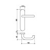 Manilla de acero inoxidable con placa larga 6003