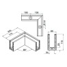 Perfil suelo esquinero 90º barandilla cristal Easy Glass Smart Q-railing 8211