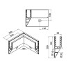 Esquina interior Easy Glass Smart Y montaje lateral aluminio Q-railing 8241