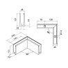 Esquina interior Easy Glass Slim montaje superior aluminio Q-railing 8011