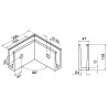 Esquina interior Easy Glass Slim montaje lateral aluminio Q-railing 8031